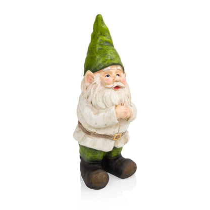 Alpine Corporation 12" Tall Outdoor Garden Gnome Folding Hands Yard Statue Decoration