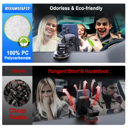 [Ultra-Stable] Car Phone Holder【2026 Strongest Suction & Hook】Cell Phone Mount for Dashboard Windshield Vent,Mobile Stand Base Truck Cradle for iPhone 17 Pro Max 16 15 14 13 12 Samsung S25 S24 Android