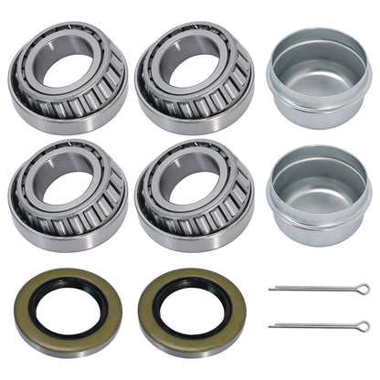 Anxingo 2 Set Trailer Wheel Hub Bearings Kit, L44643/L44610 Bearing Set Tapered Roller Bearings, Replace for 1.00'' ID, 1.98" OD, 0.58" Width with 12192TB Grease Seals