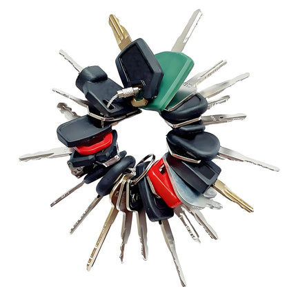 Alrens 24PCS Heavy Equipment Keys Master Set with Key Rings, Construction Ignition Machinery Key Set for John Deere, CAT, Kubota, Volvo, JCB, Caterpillar, Bobcat, Hitachi