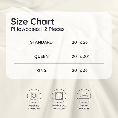 Bambaw 100% Viscose Derived from Bamboo Pillowcase Queen Size – Set of 2 Queen Cooling Pillow Cases for Hot Sleepers with Envelope Closure, Breathable & Super Soft Pillow Cases (Ivory)