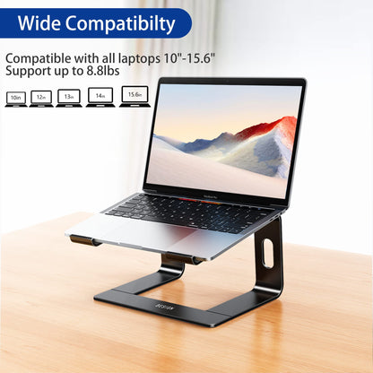 BESIGN LS03 Aluminum Laptop Stand, Ergonomic Detachable Computer Stand, Riser Holder Notebook Stand Compatible with Air, Pro, Dell, HP, Lenovo More 10-15.6" Laptops (Black)