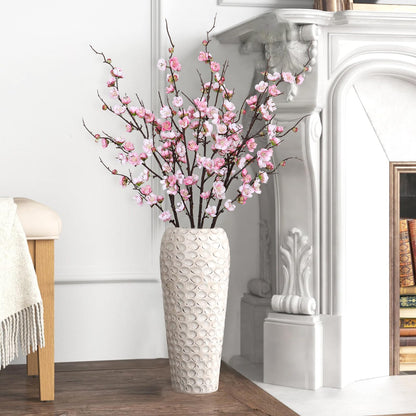Betylifoy Artificial Plum Blossom Flowers 4PCS Faux Silk Cherry Blossom 38" Long Stems Fake Plum Blossom Branches Artificial Silk Flower for Flowers Arrangement Wedding Home Table Spring Decor (Pink)