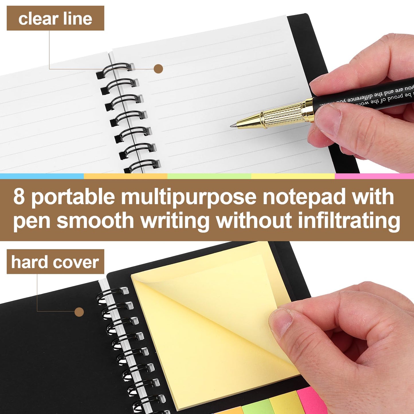 8 Set Inspirational Gifts Include Motivational Notebooks with Inspirational Pens Thank You Keychains Employee Appreciation Gifts Bulk Thank You Gift for Colleague Coworker Staff Team Volunteer Teacher