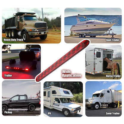 CZC AUTO 16 Inch 11 LED Trailer Light Bar Strip 2 PCS 12V Tail Light Waterproof Red Light for Tail Running Stop Brake Turn Signal Marker Light ID Bar on RV Truck Boat Trailers