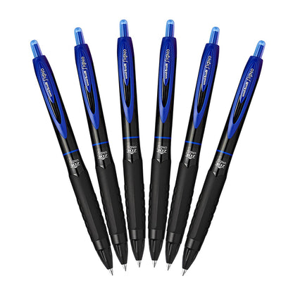 Uni-Ball 307 Retractable Gel Ink Pens, Medium Point 0.7mm, Pack of 6 (Blue)