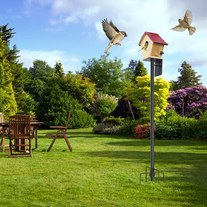74 Inch Bird House Pole Heavy Duty Feeder Mount Kit for Outdoor 5-Prong Base Splicing Adjustable Feeding Stand Station Watching Weather Squirrel Proof Poles Bird House Not Included (Black, 74 inch)