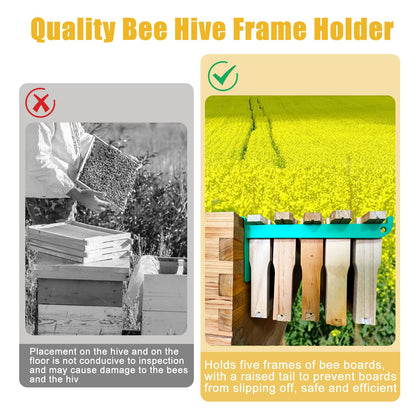 4 Pcs Bee Frame Holder, 5 Frame Capacity Painted Beekeeping Frame Support Bracket, Portable Beekeeping Frame Inspection Bracket Tool, Bee Boxes and Frames Starter Kit