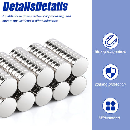 100 Pack Neodymium Magnets - Strong, Rare Earth, 12x3mm Round, Disc, Thin, Small, Flat, for Whiteboard, DIY, Cabinet, Scientific, Craft
