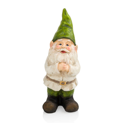 Alpine Corporation 12" Tall Outdoor Garden Gnome Folding Hands Yard Statue Decoration