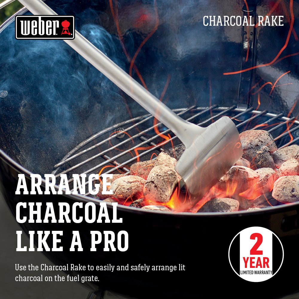 Weber Charcoal Grill Rake, Silver (7649)
