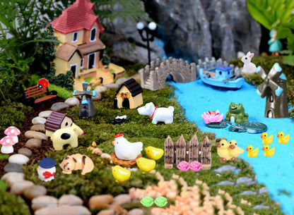 CHAKANLX 123 Pcs Fairy Garden Accessories, Fairy Garden Accessories Outdoor, Miniature Figurines, Garden Decorations, Fairy Garden Kit Miniatures for Terrarium Supplies DIY Craft Garden Decor