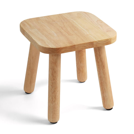 XIHESHIJ 11.6" Non-Slip Wooden Step Stool - Compact & Sturdy, 250 Lbs Capacity, Easy Assembly for Bedroom, Bathroom, Kitchen Toddler Chair Wooden Kids Desk (Nature)