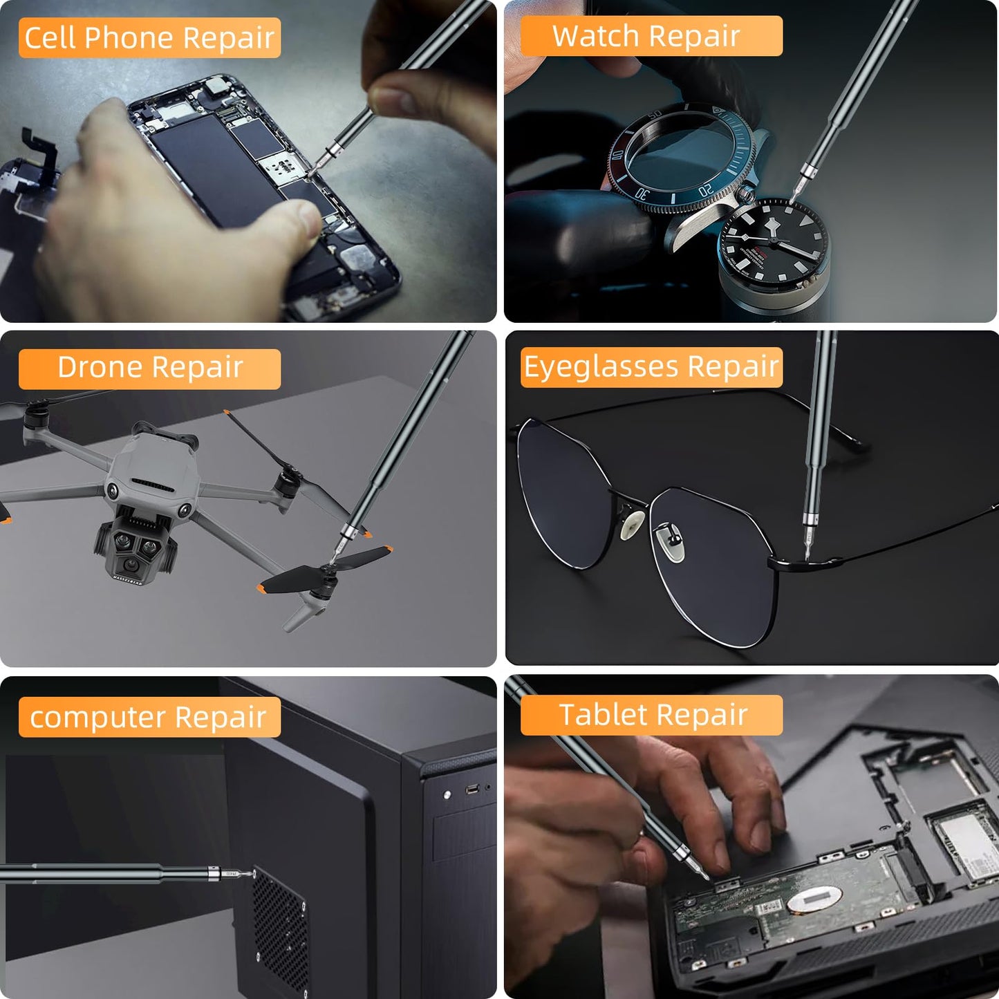 TenSine Small Precision Screwdriver Set,50 in 1 Professional Magnetic Mini Screwdriver Repair Tool Kit for PC,Computer,Laptop,Iphone,Cell Phone,MacBook,Tablet,Watch,Eyeglasses Electronic Ring Doorbell