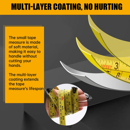 Tape Measure, Small Retractable Measuring Tape, Mini Tape Measure with Metric/Inch, Dual Sided, Magnetic Hooks, Rubber + Stainless Steel Case, for Home, Construction & DIY (16ft)