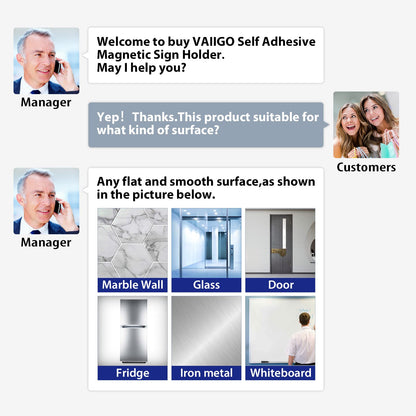 VAIIGO 8.5"x 11" Magnetic Sign Holder, 5Pack Double Sided Window Self Adhesive Magnetic Display Frame with Clear PVC and Strong Magnet for Office/Store/Door/Glass/Refrigerator Display Frame, Black