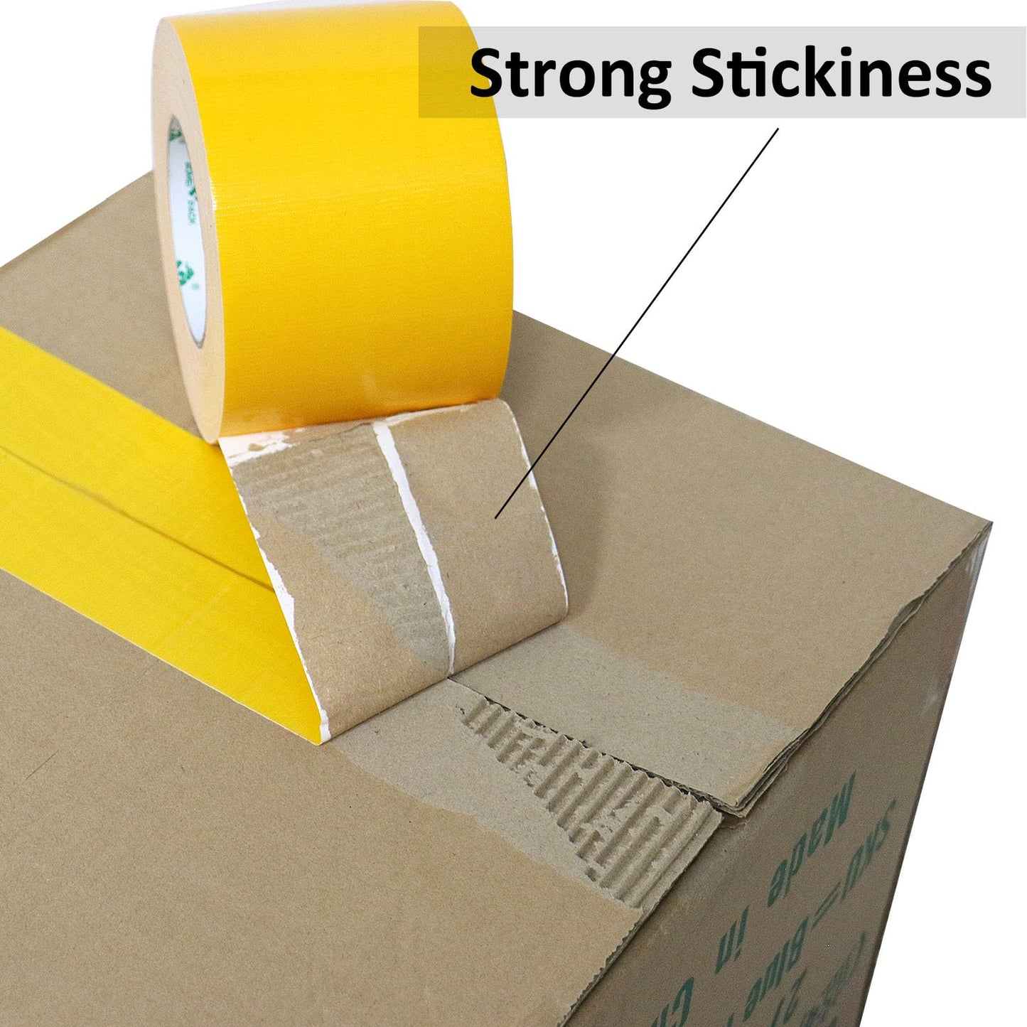 BOMEI PACK 4inch Wide Yellow Duct Tape, Heavy Duty Strong Waterproof Industrial Color Duct Tape 9.0mil x 4inch x 60yds for Packing and Repairing