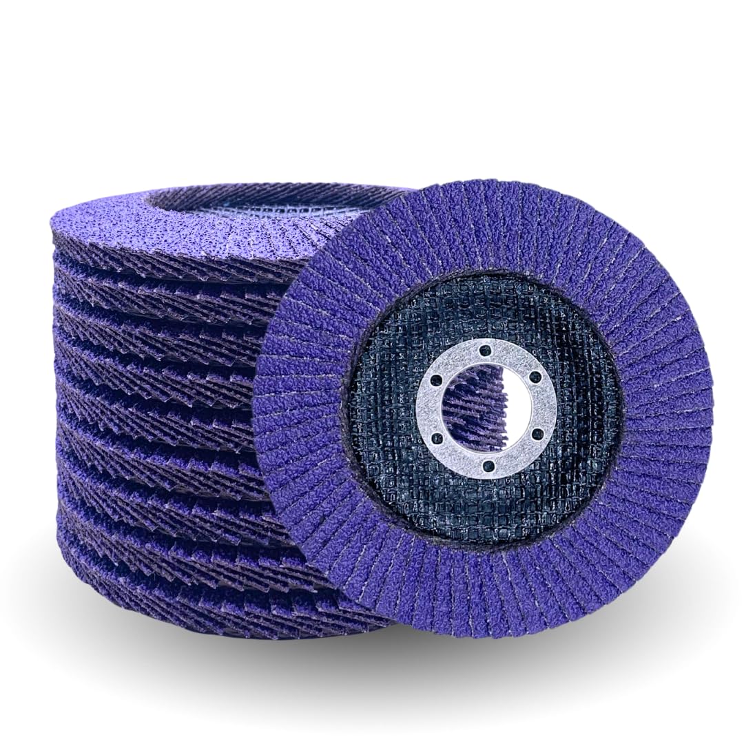 WA 10PACK - 4 1/2" x 7/8" Zirconia Flap Sanding Disc Grit 40, Standard Density Grinding Wheel for Angle Grinder, Grinding Wheels for Stainless Steel/Metal, T29, 4 1/2 Inch (40#)