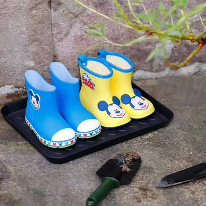 Boot Mat Tray,3 PCS Multi-Purpose 13.7" x 10.6" x 1.2" Floor Protection-Pet Bowls-Paint-Dog Bowls,Shoes, Pets, Garden - Mudroom, Entryway, Garage-Indoor and Outdoor Friendly (Black, 3Pack)