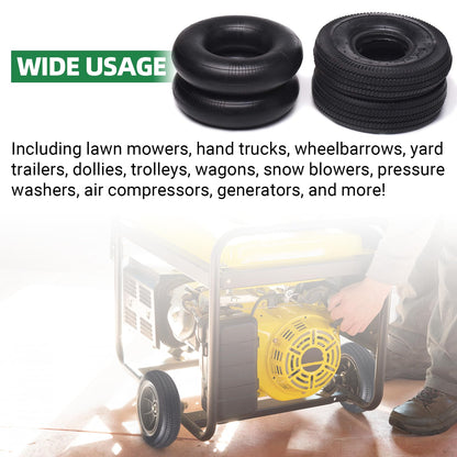 (2 Pack) AR-PRO 10" Heavy-Duty Replacement All-Purpose Utility Tire and Tube - 4.10/3.50-4" Pneumatic Tires with 10" Inner Tubes TR-13 Straight Valve Stem for Lawn Mowers, Hand Trucks, and More