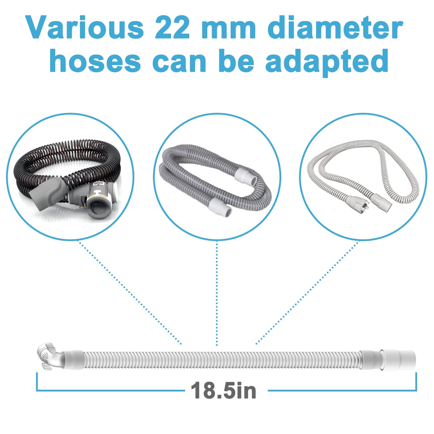 2 Packs Replacement Tubing Assembly Compatible with Respironics WISP, Only Short Tube with Elbow and Swivel, Quick Release& Noise Free