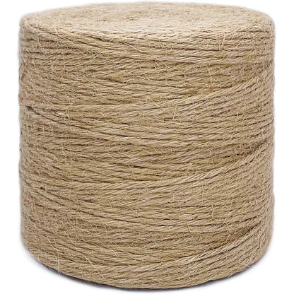 1000FT Jute Twine Rope 3mm Natural Thick Garden Twine String Heavy Duty for Gardening Bundling Crafts Arts Gift Wrapping Packing Material Wedding Christmas Decoration Bulk