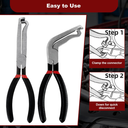 4PCS Electrical Disconnect Pliers Set,37960 Straight +37980 60° +13120 Electrical Disconnect Pliers for Cars,Carbon Steel Fuel Line Disconnect Tool Set, Connector Repairs for Mechanics and DIYers