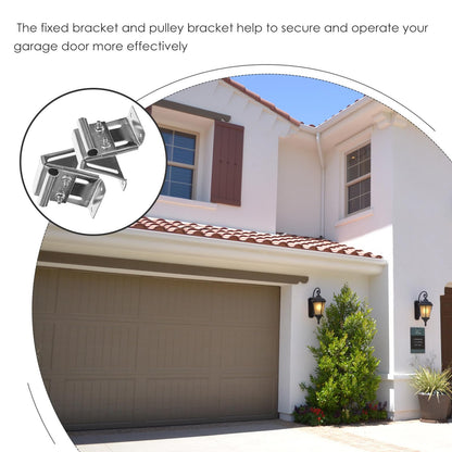 Artibetter Garage Door Pulley Bracket - Zinc Plated Iron Adjustable Top Bracket for Garage Door 2 Pack Durable and Rust-Resistant Ideal for Smooth Operation