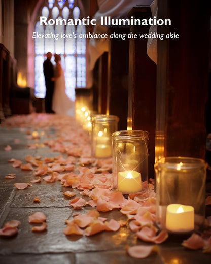 24 Pack LED Timer Tealights Flameless Flickering Tea Lights Candles with Timer, Warm White Light…