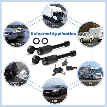 2 Pack Trailer Hitch Lock, Hitch Pin Lock with 5/8 Inch Diameter Anti-Theft Hitch Locking Pin for 2 Inch & 2-1/2 Inch Receiver, Black.