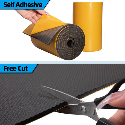 Spurtar Garage Wall Protector 79" x 8" x 1/4" 2 Pack, Waterproof Car Door Protector, Self Adhesive EVA Foam Wall Padding Anti-Collision Protection, Garage Parking Assist Black
