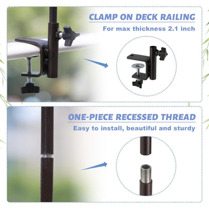 Deck Bird Feeders Deck Hook Bird Feeder Pole Bird Feeding Station,Premium Multi Feeder Hanging Kit with Bird Bath Sock Feeder for Attracting Wild Birds Planter Hanger