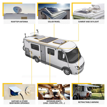 SIKA - Multi-Purpose sealant and Adhesive - Sikaflex-221 - White - Ideal for RV and Motorhome Repair - Permanent - Weather Resistant - Paintable - 300 mL