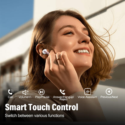 Ai Translation Earbuds Real Time with Audio and Video Calls, 3-in-1 Buletooth 5.4 Translator Earbuds, 164 Languages Translator Earphones, 6 Translation Modes Ear Buds, 42H Translation Headphones Rose
