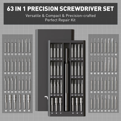 VMAN 63 in 1 Small Precision Screwdriver Set, Professional Mini Magnetic Repair Tool Kit for Ring Doorbell, Computer, Laptop, iPhone, Eyeglass, Xbox, PS4, PS5, Switch, Watch, MacBook, PC, Electronics