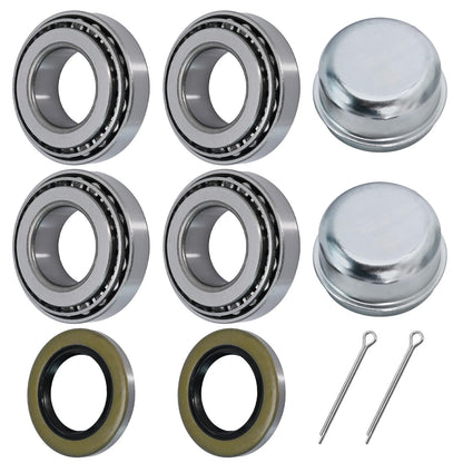 Anxingo 2 Set Trailer Wheel Hub Bearings Kit, L44643/L44610 Bearing Set Tapered Roller Bearings, Replace for 1.00'' ID, 1.98" OD, 0.58" Width with 12192TB Grease Seals