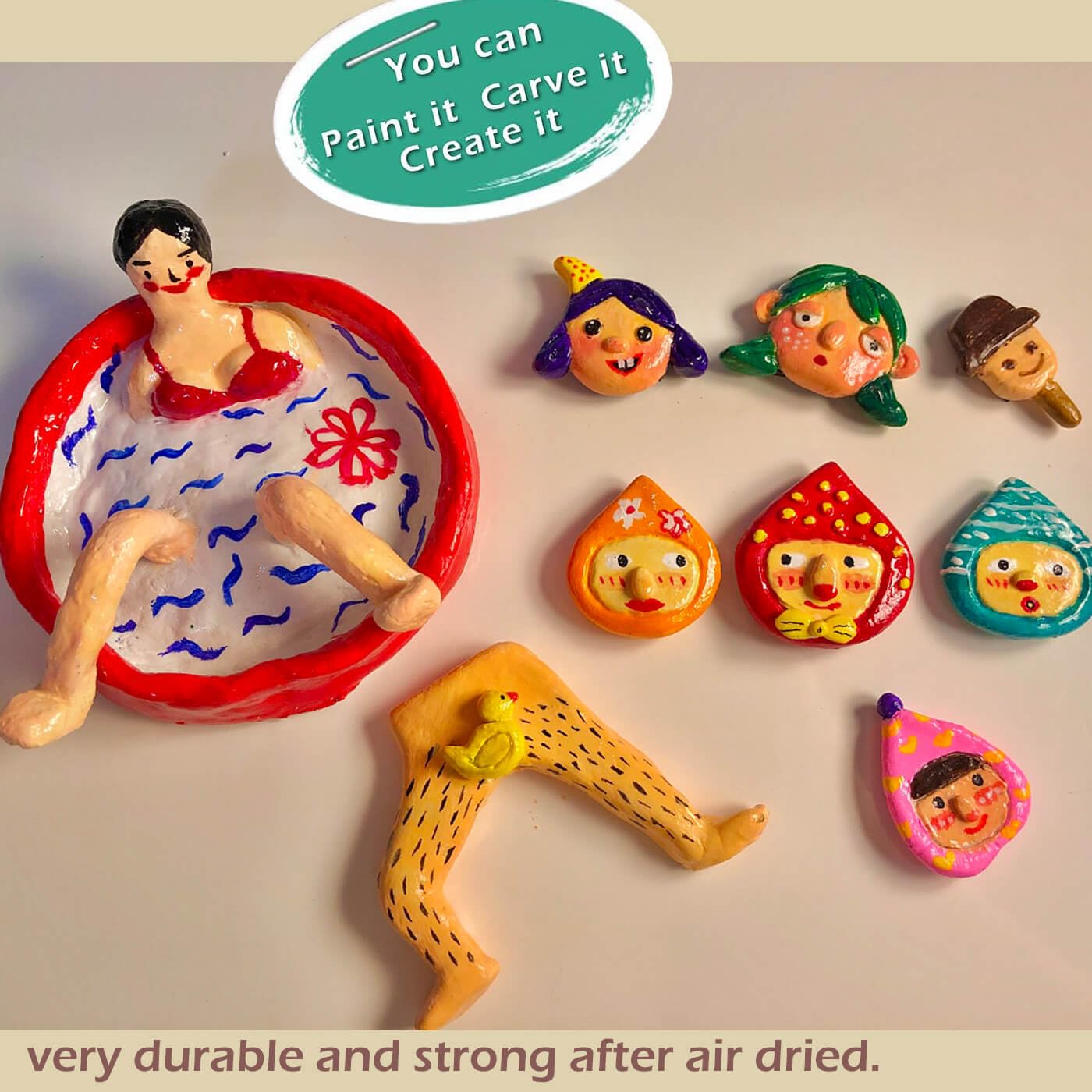 ReArt Natural Air-Dry Clay 5lbs, Terracotta for Sculpting, Wheel Throwing, Hand Building, All-Purpose Modeling Clay