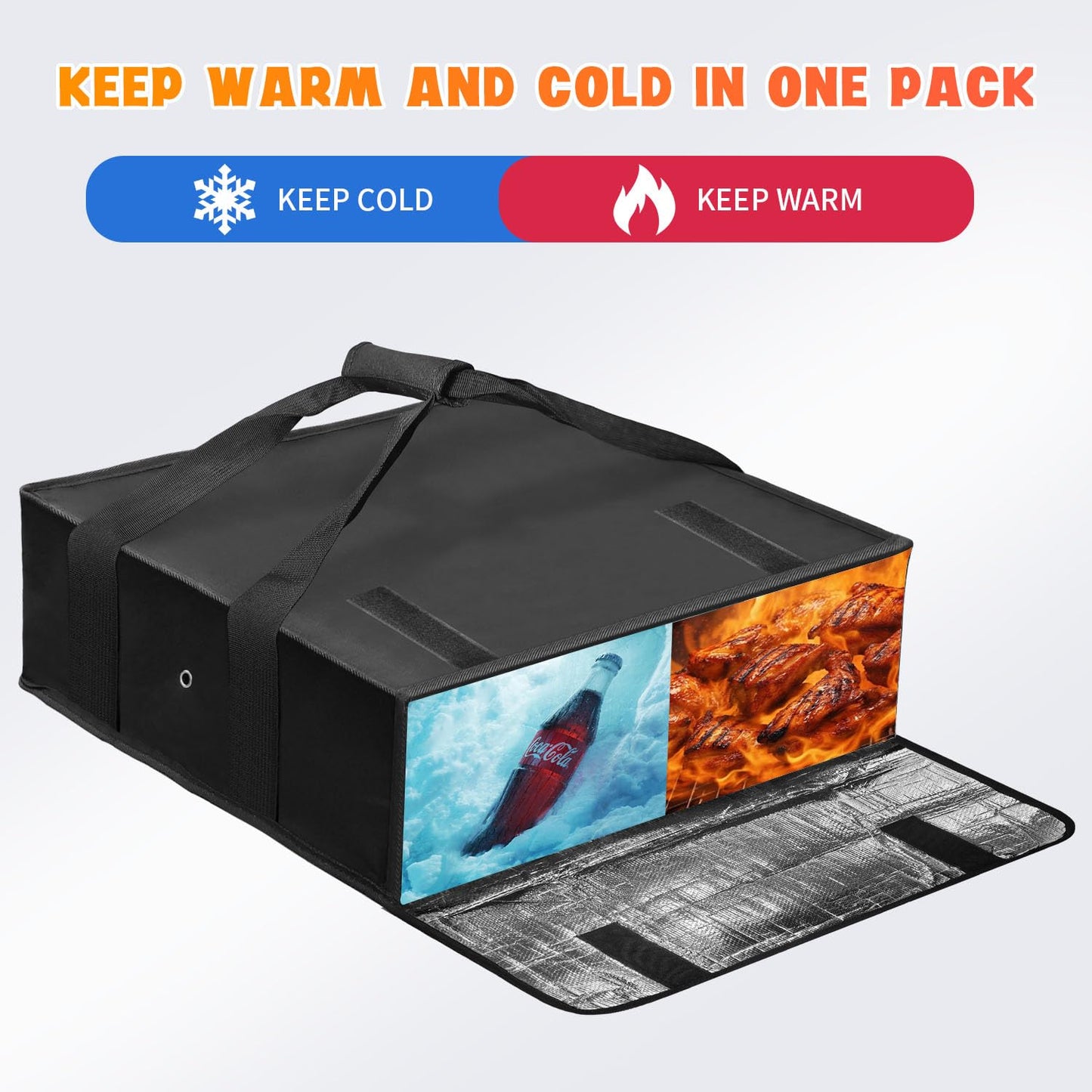 Boczif Pizza Bags for Delivery, Insulated Pizza Bags for Carry Hot,Pack for Food Delivery, Reusable, Warmer for Personal Use, 20x20x6