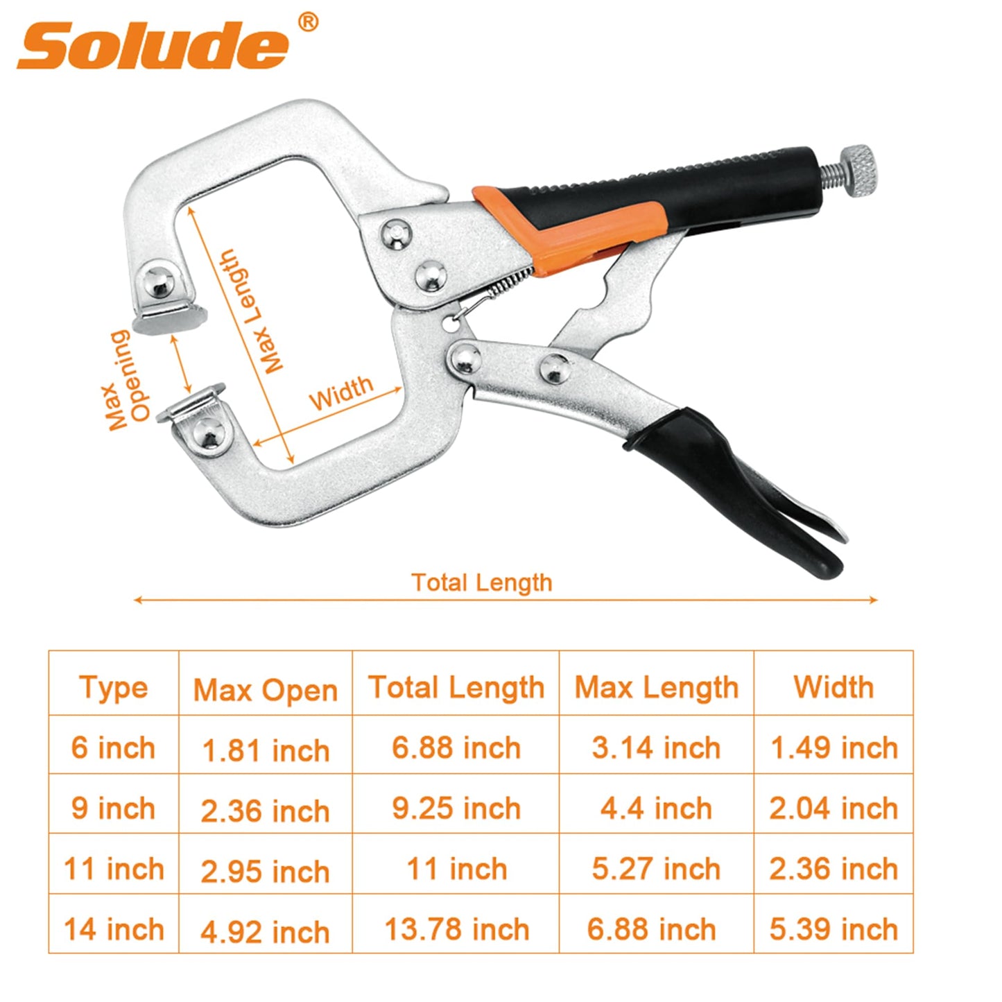 6-Inch C-Clamp Locking Pliers,Heavy Duty Vise Grip Welding Clamp with Swivel Pads for Woodworking,Home,Metalworking,Auto Repair(4 Pack)