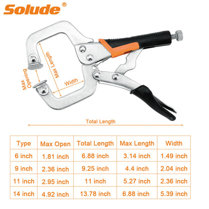 6-Inch C-Clamp Locking Pliers,Heavy Duty Vise Grip Welding Clamp with Swivel Pads for Woodworking,Home,Metalworking,Auto Repair(4 Pack)