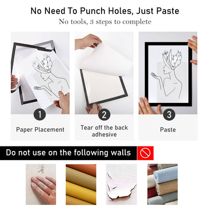 6 Pack Magnetic Wall Sign Holder 8.5 x 11 Poster Picture Frame Self-adhesive Kids Artwork Frame Display for Wall Window Shop Showroom Office