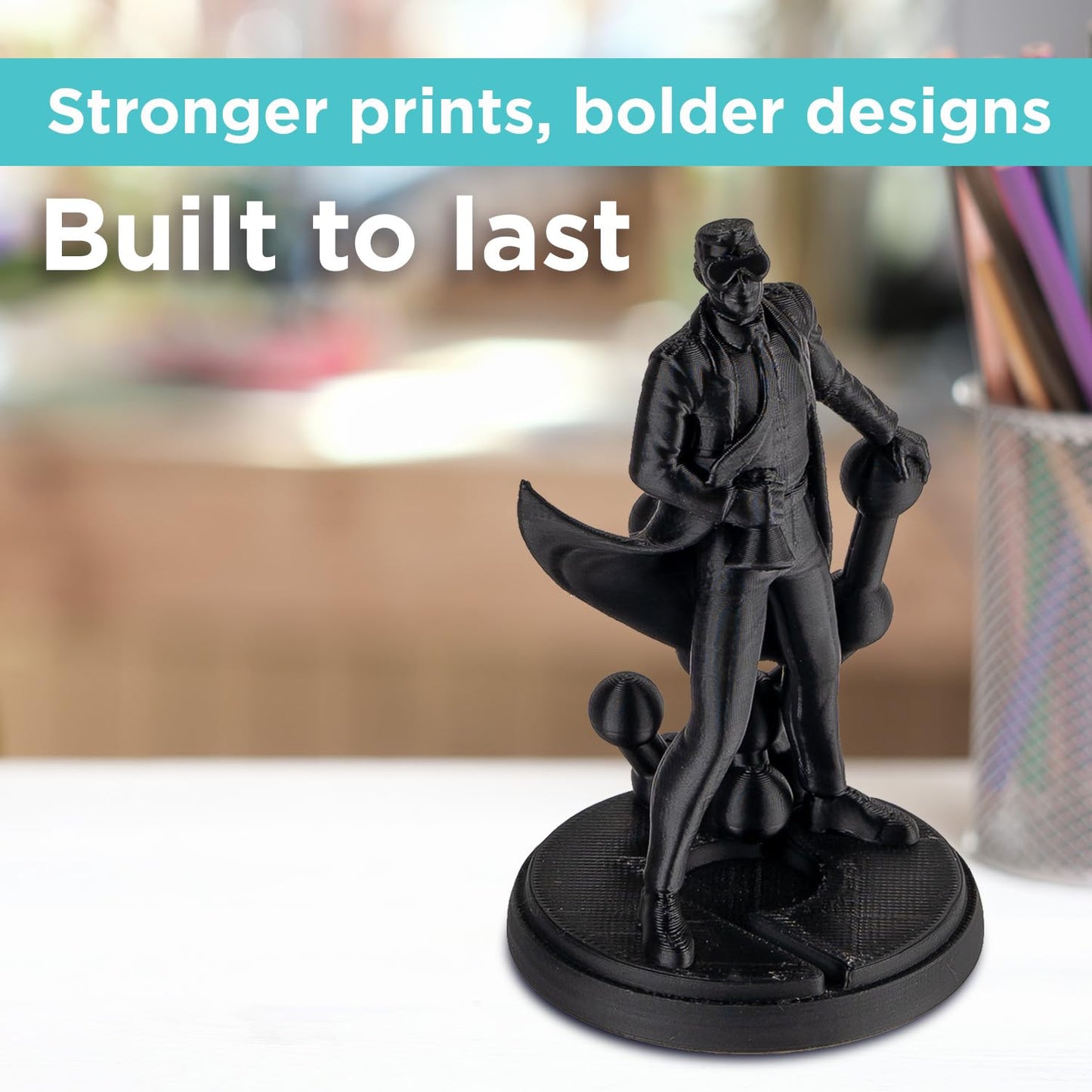Polymaker PLA PRO Filament 1.75mm 1kg, Tough & High Rigidity Black 3D Printing Filament, PolyLite PLA PRO 3D Printer Filament 1.75mm, Print with Most 3D Printers