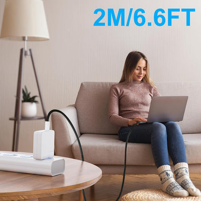 140W USB-C to Magnetic 3 Cable(2m/6.6ft),Compatible with MacBook Air 2023/2022,MacBook Pro 2023(M1,M2,M3,M4 13-16 inch),MacBook Pro Charger Cord(M2,M3,M4) 1