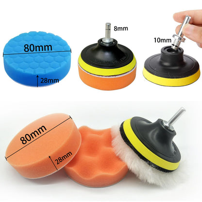 Polishing Pads 3 inch Buffing Pad, Car Drill Polishing Kit for Car Polisher Sanding Waxing, 31 Pack