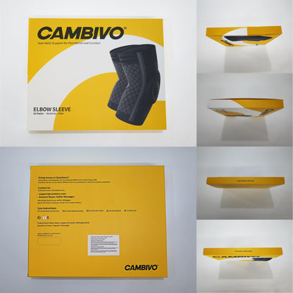 CAMBIVO Elbow Brace with Gel Pad and Dual Stabilizers, Tennis Elbow Brace for Men & Women, 2 Pack Elbow Compression Sleeve, Tennis Elbow Sleeve, Elbow Support
