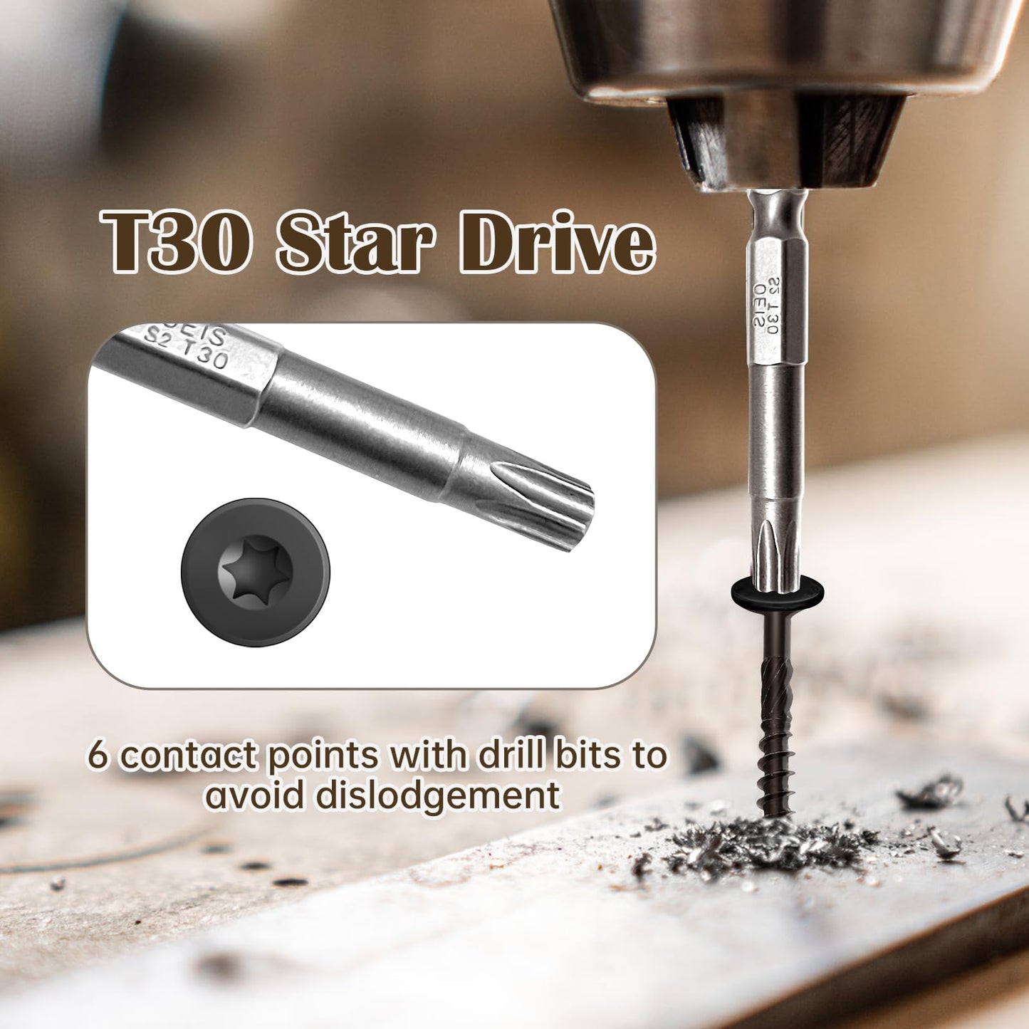 Deck Screws #14 x 4-1/2 Inch, Structural Wood Screws 50Pcs Heavy Duty Construction Screw, Rust Resistant, Black Coated Exterior Wood/Lag/Timber Screws T30 Star Bit (#14 x 4-1/2")