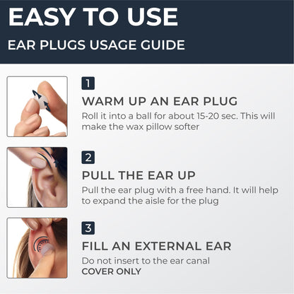 PQ Wax Earplugs for Sleep - 30 Silicone Wax Earplugs for Sleeping, Swimming, Shooting, Snoring, Sound Blocking Level 32 dB, Noise Cancelling Womens Ear Plugs