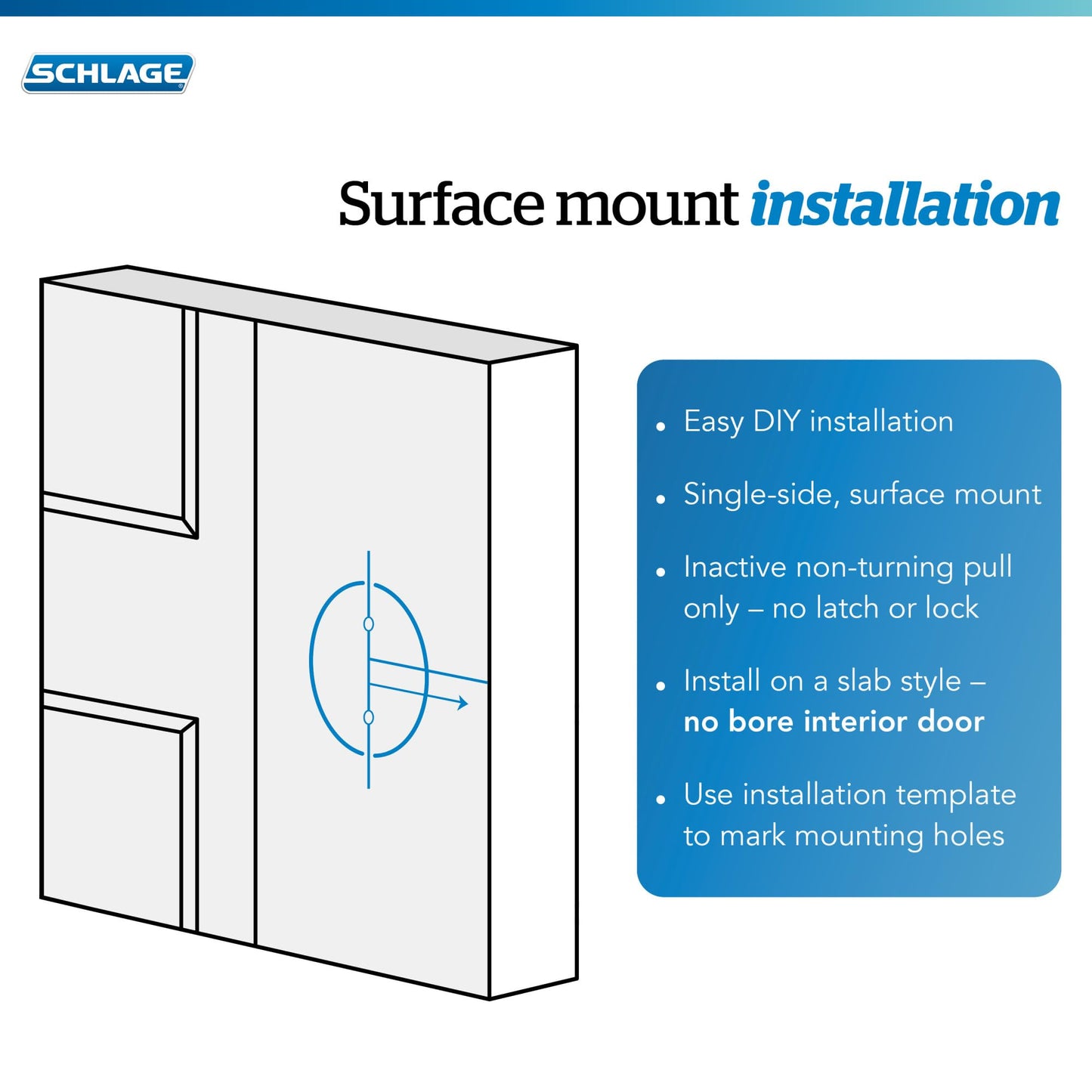 Schlage F170 LAT 619 Latitude Door Lever with Standard Trim, One-Sided Non-Turning Dummy Handle, Satin Nickel