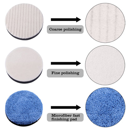 SIQUK 8 Pieces Car Polishing Kit - 5 Inch Buffing Pads, Car Foam Polishing Pads, Buffer Attachment With M14 Drill Adapter