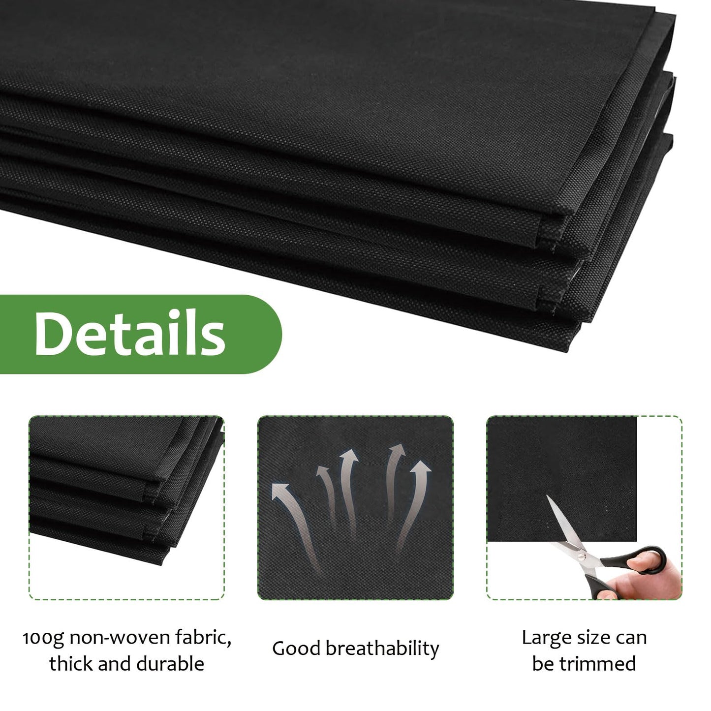 63" X 114" Non Woven Fabric Liners for Winter Greenhouse Vegetable Gardening Flower Basket, Soil Containment Water Drainage, Snow Mat for Front Door Stairs Porch, Animal Pet Pad, Reptile Carpet